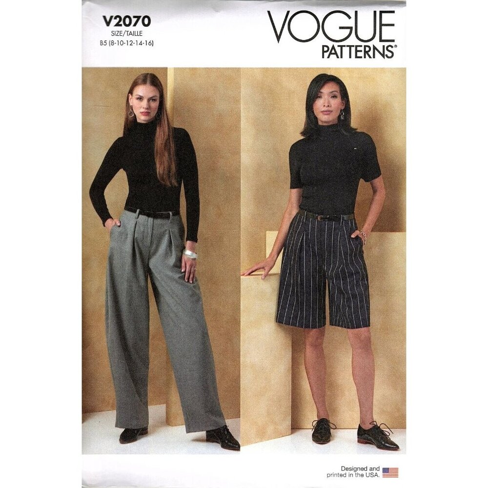 Vogue V2070 Misses 8 to 16 Wide Leg Shorts and Pants Uncut Sewing Pattern